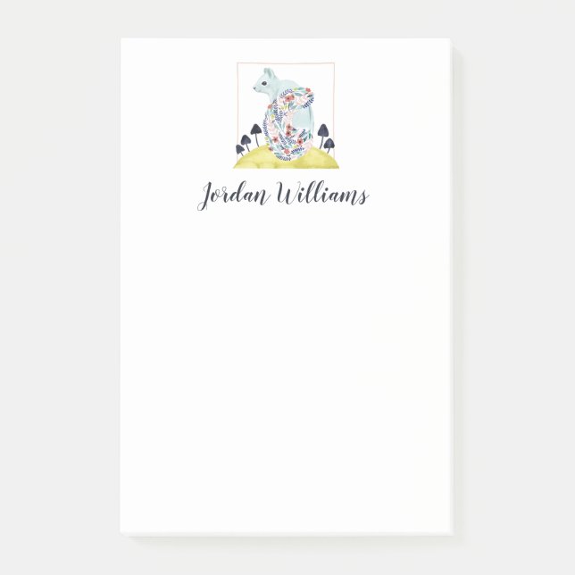 Freunde Volkskunst-des Eichhörnchens der Post-it Klebezettel (Vorderseite)