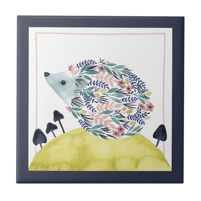 Freunde von Clementine | Folk Art Hedge Hog Fliese (Vorderseite)