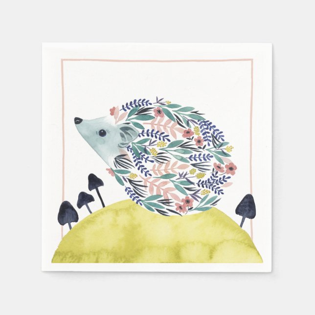 Freunde von Clementine | Folk Art Hedge Hog Serviette (Vorderseite)