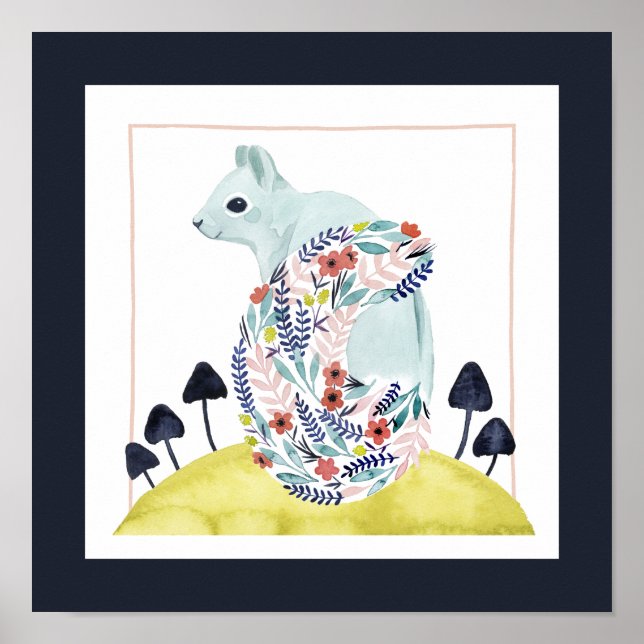 Freunde von Clementine | Volkskunsthörnchen Poster (Vorne)