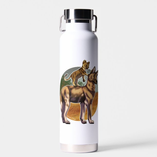 Freunde von Löwen und Afrikanern Trinkflasche (Vorne)
