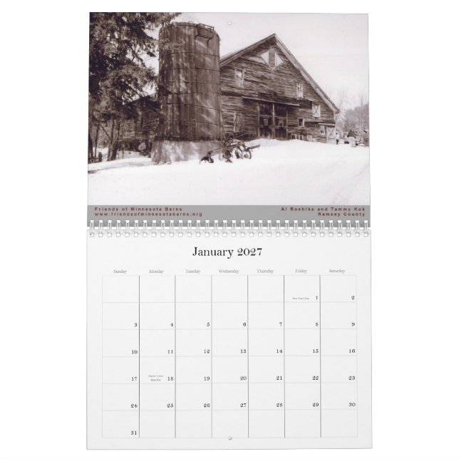 Freunde von Minnesota Barns 2010 Kalender (Jan 2027)