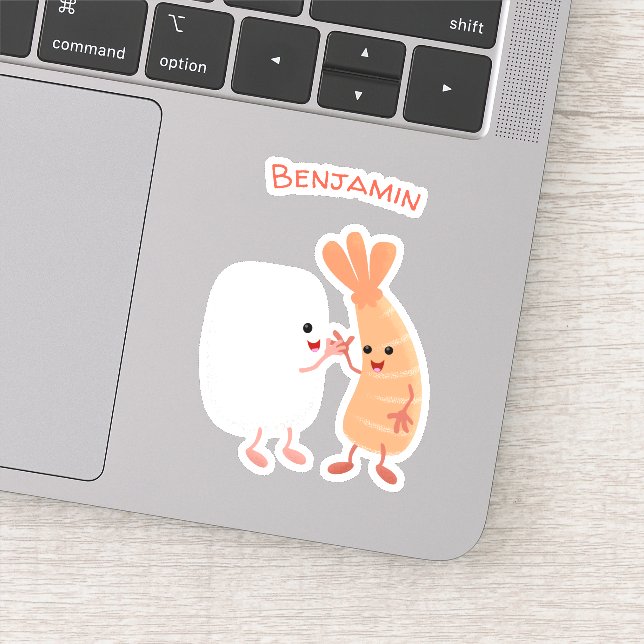 Freunde von niedlichem Sushi-Reis Cartoon Aufkleber (Detail)