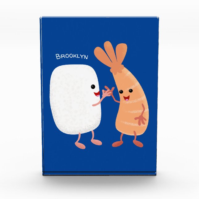 Freunde von niedlichem Sushi-Reis Cartoon Fotoblock (Vorderseite)