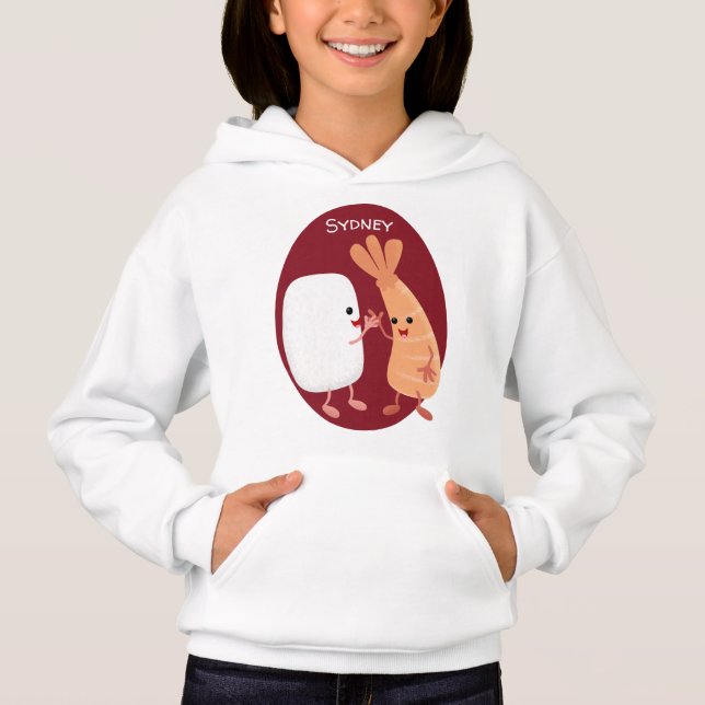 Freunde von niedlichem Sushi-Reis Cartoon Hoodie (Vorderseite)