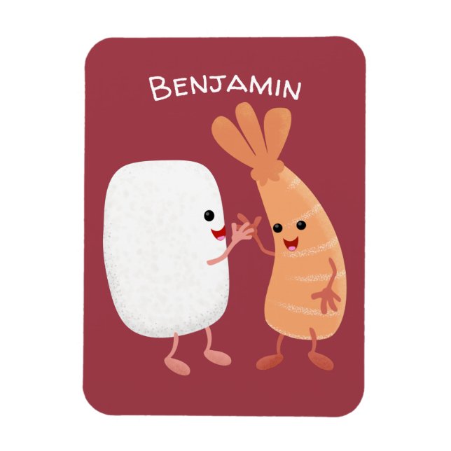 Freunde von niedlichem Sushi-Reis Cartoon Magnet (Vertikal)