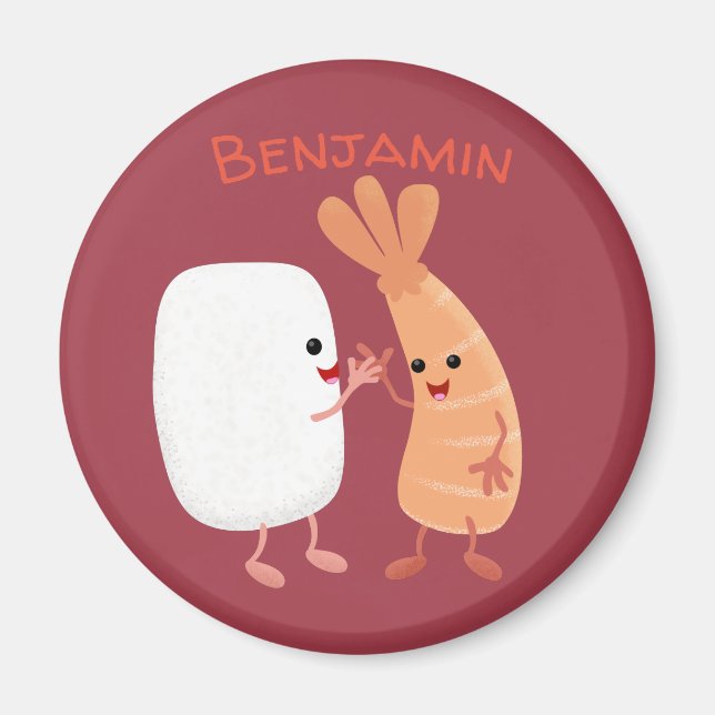 Freunde von niedlichem Sushi-Reis Cartoon Magnet (Vorne)