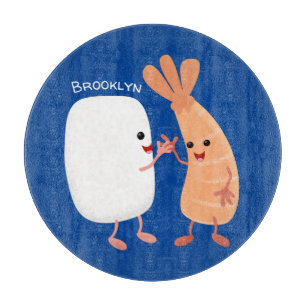 Freunde von niedlichem Sushi-Reis Cartoon Schneidebrett