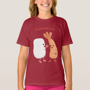 Freunde von niedlichem Sushi-Reis Cartoon T-Shirt