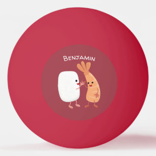 Freunde von niedlichem Sushi-Reis Cartoon Tischtennisball