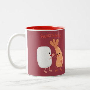 Freunde von niedlichem Sushi-Reis Cartoon Zweifarbige Tasse