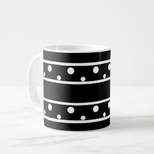 Freunde White Polka Dots Black Kaffeetasse