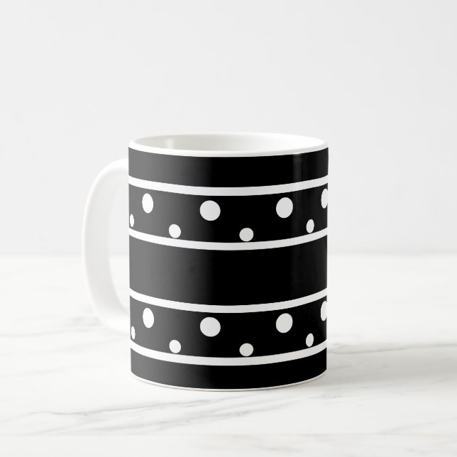 Freunde White Polka Dots Black Kaffeetasse (Vorderseite Links)