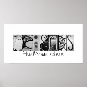 Freunde willkommen hier Alphabet Fotografie 10x20 Poster