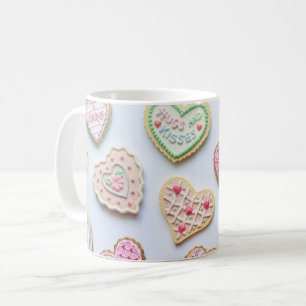 Freunde zum Valentinstag Herzen Kekse Kaffeetasse