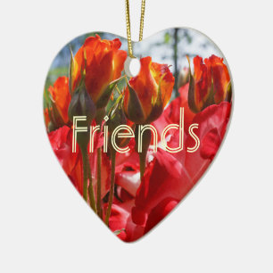 Freundes Ornamente Rote Rose Blumen Freundschaft