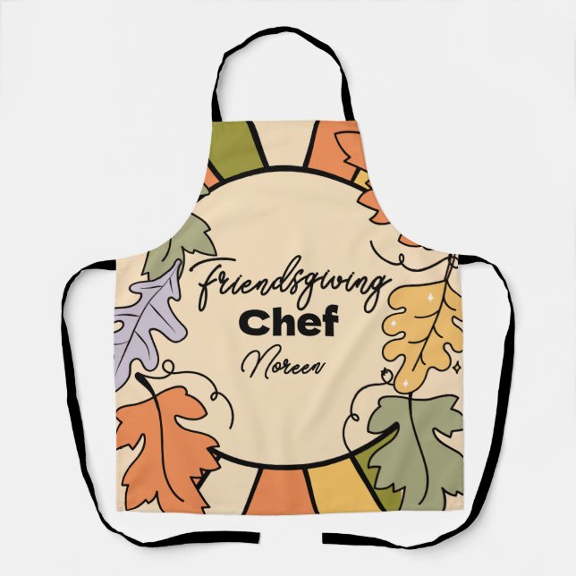 Freundesdankfest-editierbare-Köche-Schürze  Schürze (Vorderseite)