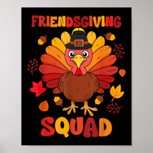 Freundesdankfest-Gruppe Thanksgiving Truthahn Tag  Poster