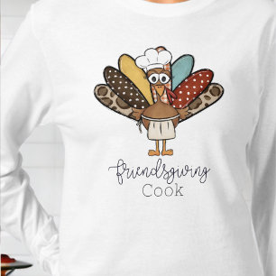 Freundesdankfest-Koch Truthahn Schürze Lustig T-Shirt