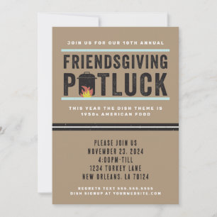 Freundesdankfest-Potluck-Party-Einladung Einladung
