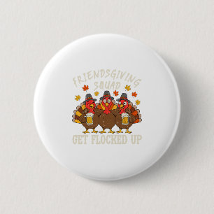 Freundesdankfest-Trupp Truthahn Erntedankfest Freu Button