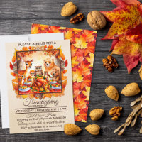 Freundesdankfest Waldtiere Herbstlaub