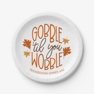 Freundesdinner-Gobble-Til-You-Wobble Pappteller