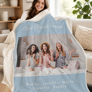 Freundesfoto staubblau Namen Fleece Sherpadecke