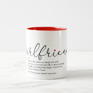 Freundin Definition Chic Schrift Liebe Herz Zweifarbige Tasse