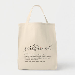Freundin Definition Chic Script Roter Liebesherz Tragetasche