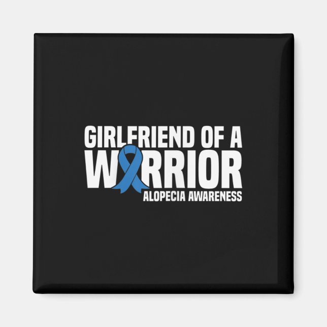 Freundin eines Warrior Blue Ribbon Alopecia Aware Magnet (Vorne)