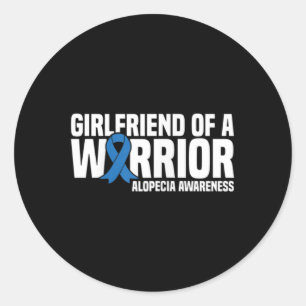 Freundin eines Warrior Blue Ribbon Alopecia Aware Runder Aufkleber