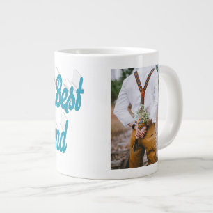 Freundin Foto himmelblaues Skript Jumbo-Tasse