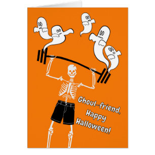 Freundin Funny Halloween Skelett Lifting Spirit