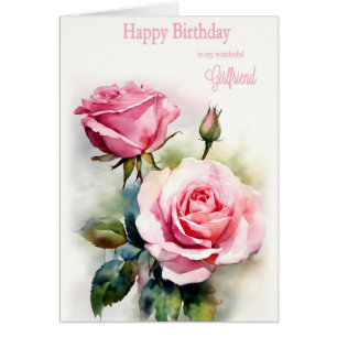 Freundin Geburtstags-Rose Aquarellfarbe