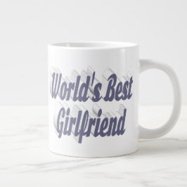 Freundin mit grauer Halbtypografie Jumbo-Tasse