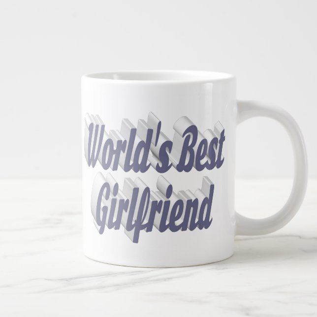 Freundin mit grauer Halbtypografie Jumbo-Tasse (Rechts)