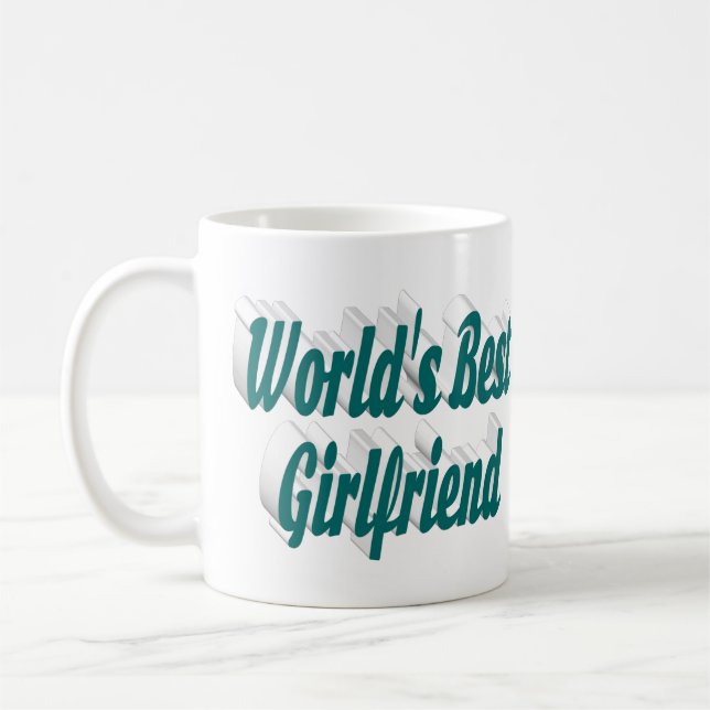 Freundin mit grüner Halbtypografie Kaffeetasse (Links)