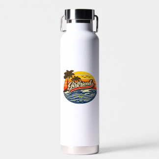 Freundin Retro-Sonnenuntergangs-Design Trinkflasche