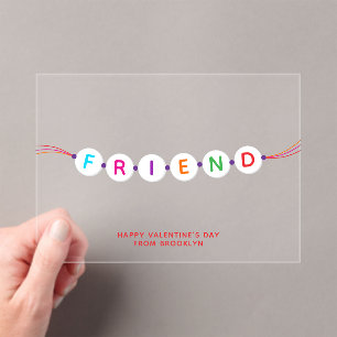 Freundinnen niedlich Freundschaft Armband Valentin Acryleinladungen