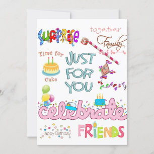 Freundinnen und Familie glücklich Geburtstag Einla Einladung