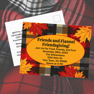 Freundinnen und Freunde des Flannel Friendsgiving  Feiertagspostkarte