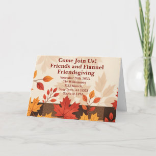 Freundinnen und Freunde und Flannel Friendsgiving  Feiertagskarte