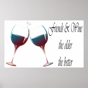 Freundinnen und Wine Älter, der lustigere Druck Poster