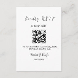 freundlich Hochzeit RSVP Scan QR-Code einfach mode Begleitkarte