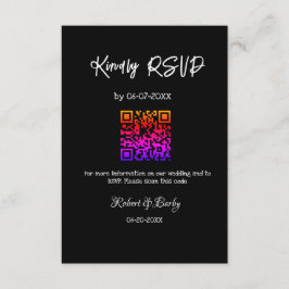 freundlich Hochzeit RSVP Scan QR-Code einfach mode Begleitkarte