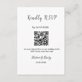 freundlich Hochzeit RSVP Scan QR-Code einfach mode Begleitkarte