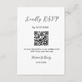 freundlich Hochzeit RSVP Scan QR-Code einfach mode Begleitkarte