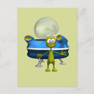 Freundliche Alien Postkarte