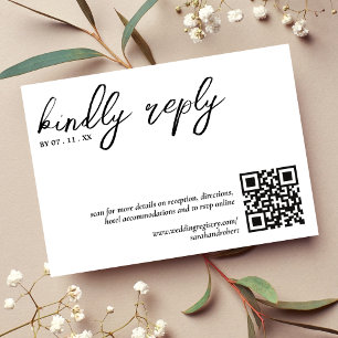 Freundliche Antwort QR Code Einfache White Wedding